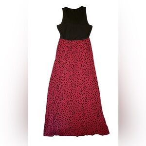 SHEIN Red and Black Polka Dot Maxi Dress Size Large